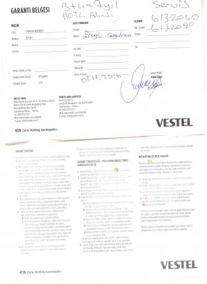 Vestel Servis Ek Garanti