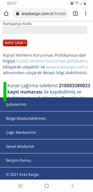 Aras Kargo 03.03.2021 Sorumsuzluk