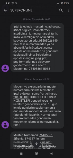 Turkcell Superonline 10 Gün Kullanamadığım İnternete 365 Tl Fatura Gönderdiler
