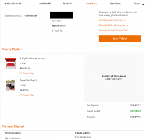 Koçtaş Siparişim Hala Kargoya Verilmedi