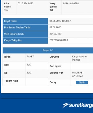 Sürat Kargo 1,5 Aydır Kargom Maltepe Aktarma Merkezinde Bekliyor