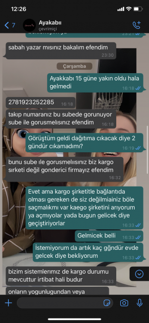 Ayakkabimolsunn 15 Gün Olmasına Rağmen Kargom Gelmedi