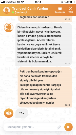 Trendyol 19 Kasım’da Sipariş Ettiğim Ürünün Gelmedi