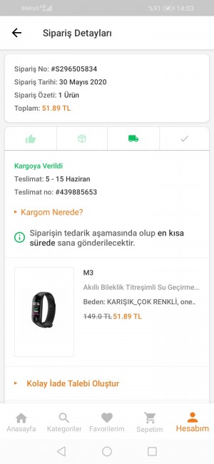 Trendyoldan 2 Ay Önce Akıllı Bileklik Sipariş Verdim Ama Hala Gelmedi