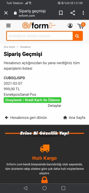 Evform 2 Ay Önce Bu Siteden Alışveriş Kabusu Yaşadım