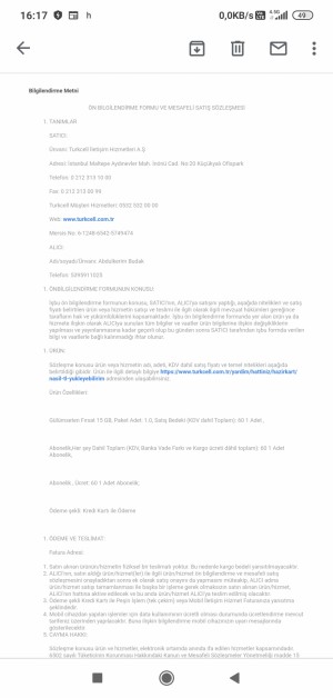 Turkcell 2 Paket Aldım Yanlışlıkla