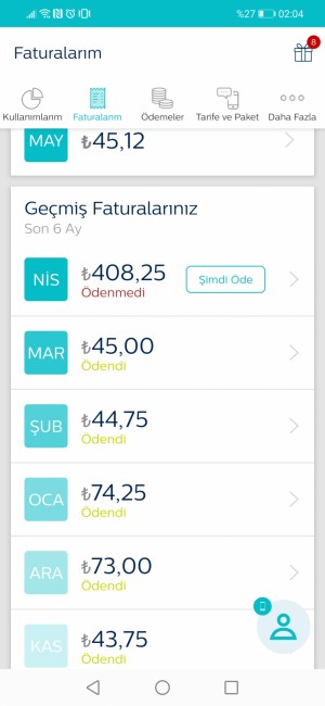 Telekomat Haberleşme 408 Tl Borç