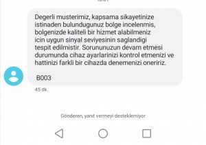 Vodafone 4.5 G Çekmiyor