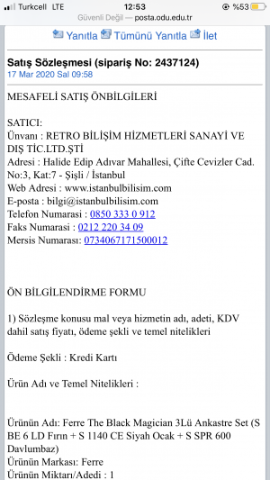 İstanbul Bilişim Sipariş Gelmedi Ve Paramı 3 Aydır İade Etmiyorlar