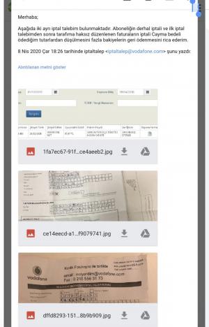 Vodafone Net 7 Aydır İptal Edilmeyen Aboneliğim