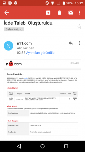 N11 Paramı Geri Vermiyor.