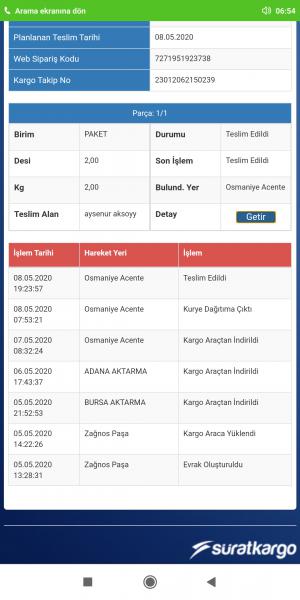 Sürat Kargo Kayıp Kargo Ürünü