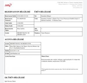 Jolly Tur Ücret İadesi Yapmaması