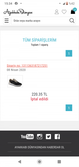 Ayakkabı Dünyası Satışı Tamamlanan Ürünü Göndermeme