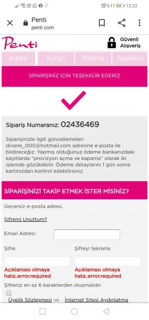 Penti Gelmeyen Sipariş