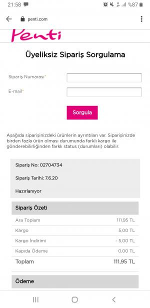 Penti Kargom Gelmedi