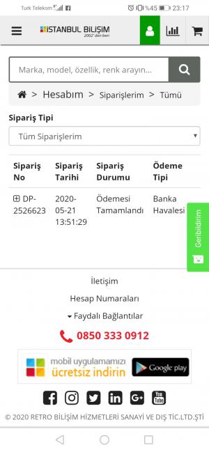 İstanbul Bilişim Dp-252*** Sipariş Numarası İle Bulaşık Makinesi Aldık