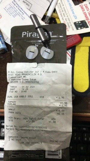 A101 Market'ten Aldığım Piranha Micro+ios Telefon Şarjı Ucu Kopuk Çıkmıştır