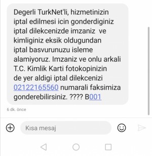 Türknet Abonelik İptali