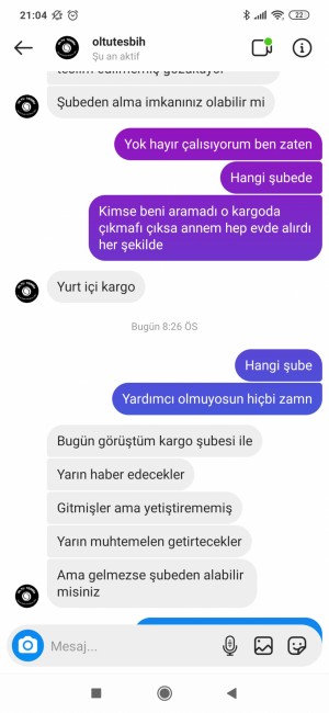Yurtiçi Kargo Ürün Adresime Gelmiyor