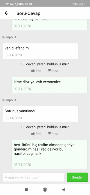 N11 Aldığım Ürün Açık Kargoyla Geldi