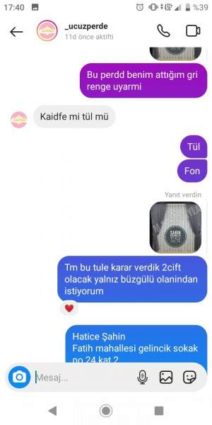 _ucuzperde Aldığımız Ürün Kusurlu