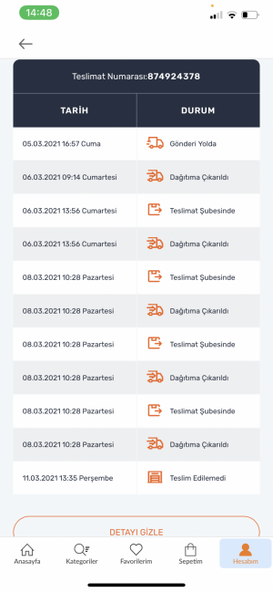 Aras Kargo Ürünü Getirmiyor