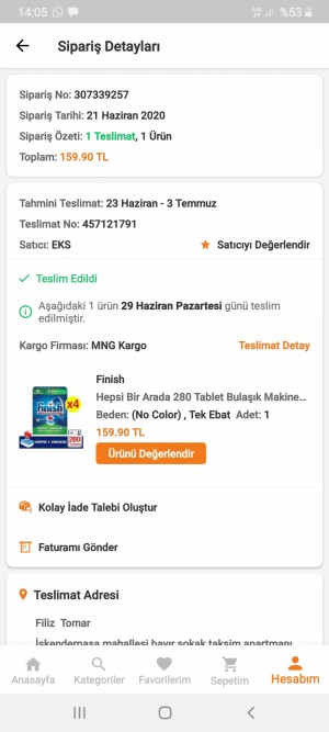 Mng Kargo Bana Sorulmadan Kargom İade Edildi