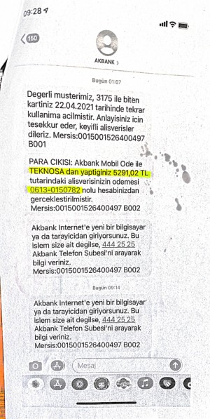 Teknosa Banka Kartımdan Çekilen 5.291,02 Tl Tutar İade Edilmedi