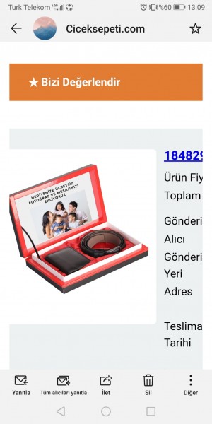 Çiçek Sepeti Başkasının Ürünü Bana Geldi