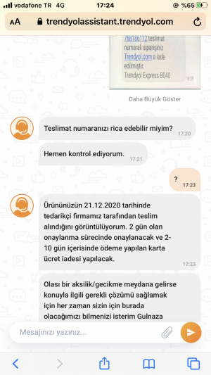Trendyol Benim Adıma Ürünün İptal Edilmesi