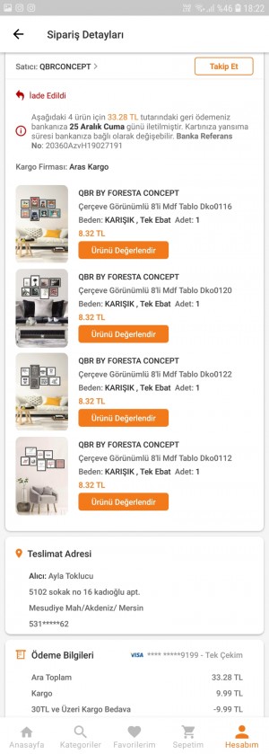 Trendyol Benim Verdiğim Siparişler Kendiliğinden İptal Edildi.