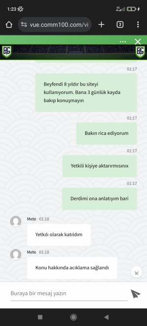 Betgaranti.com Vıp Üyeye Sahip Çıkmadı