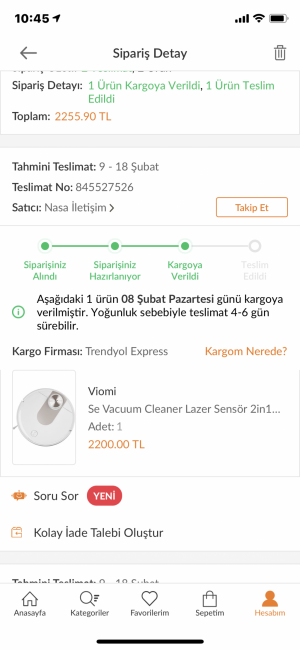Trendyol Bir Haftadır Teslim Edilmeyen Kargo