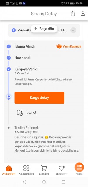 Hepsiburada Çalıştığı Kargo Hala Kargomu Göndermedi