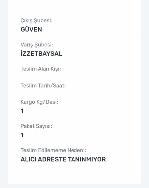 Aras Kargo Dağıtım Yapmıyor