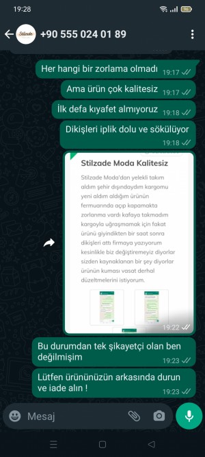 Stilzade Defolu Kalitesiz Ürün Satma