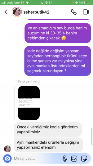 Seherbutik42 Defolu Ürün Gönderildi Değişim İçin Gönderdim Tekrar Aynı Ürünü Gönderdiler