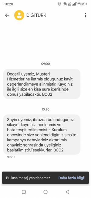 Digiturk Hediye Diye Yanlış Satış Yapıyor