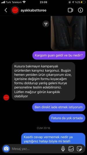 Ayakkabsttoree Cevap Vermediler