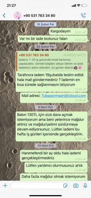 Pembishomewear 2 Aydır İademi Yapmıyor