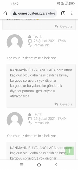 Güneş Bujiteri Biz Parayı Attık Onlar İki Gün İçinde İşi Göndereceklerdi Göndermediler