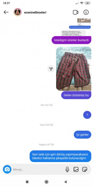 Ecenin Elbiseleri Aldığım Ürünlerin Yerine Alakası Olmayan Başka Ürünler Gönderilmiştir