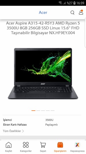 Hepsiburada Çocuğumun Görsel Eğitimi İçin Acil Bir Notebook Aldım