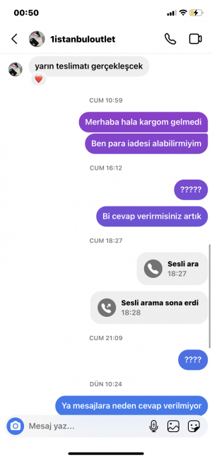 1istanbuloutlet Yarın Teslim Edebilmeleri İçin Acil Parayı Göndermem Gerektiğini Söylediler