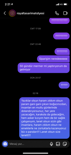 Royaltasarimatolyesi Beni Haftalardır Oyalayıp Bekletiyor