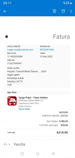 Zynga Poker Chip İadesi