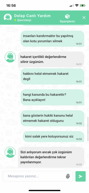 Dolap Haksızlık Eksik Yıldız, Kötü Değerlendirme Yorumları Siliyorlar