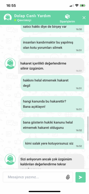 Dolap Haksızlık Eksik Yıldız, Kötü Değerlendirme Yorumları Siliyorlar