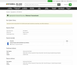 İstanbul Bilişim Dp-256*** Sipariş Hakkında